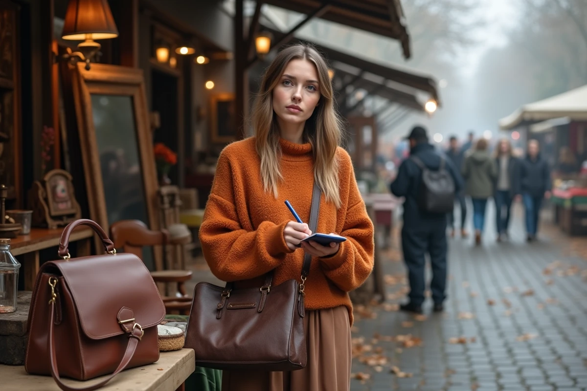 Jeune femme consultant une checklist pour chiner intelligemment à la braderie du week-end