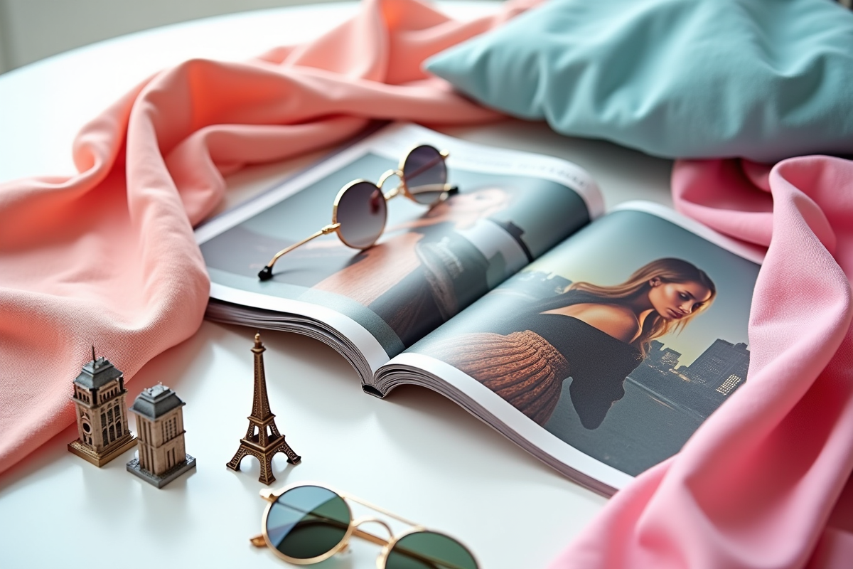 Collage créatif de magazines et monuments célèbres