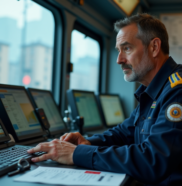 Les secrets de l’Unscheduled interchange révélés Conducteur de train en uniforme dans une salle de contrôle urbaine