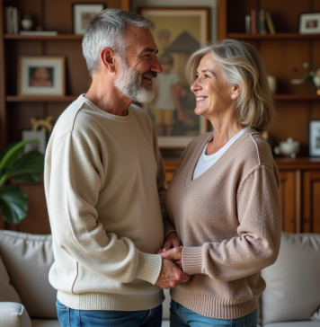 Avantages du remariage : découvrir les bénéfices attendus Couple souriant dans un salon chaleureux et cosy