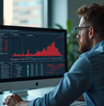 Classement RCS : les erreurs à éviter pour ne pas dégringoler Un professionnel inquiet regarde un écran avec graphique en baisse