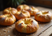 Gâteaux bretons dorés sur une table en bois rustique