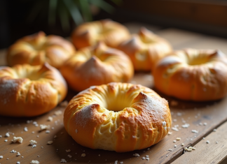 Recette des craquelins bretons : histoire et tradition culinaire Gâteaux bretons dorés sur une table en bois rustique