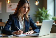 Marketing digital : qui en a vraiment besoin ? Découvrons ensemble les avantages Jeune femme professionnelle analysant des données sur son ordinateur