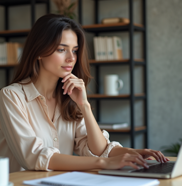 ChatGPT : Capture-t-il les suggestions passées de texte ? Jeune femme concentrée travaillant sur son ordinateur dans un bureau
