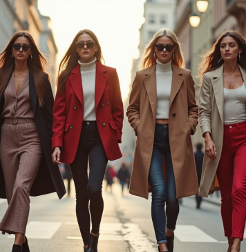 Capitales mode : Découvrez les 4 villes incontournables ! Quatre femmes mode marchant dans une ville cosmopolite