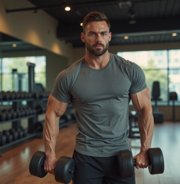 Maîtriser le curl marteau avec haltères pour des résultats optimaux Homme musclé faisant un curl marteau en salle de sport