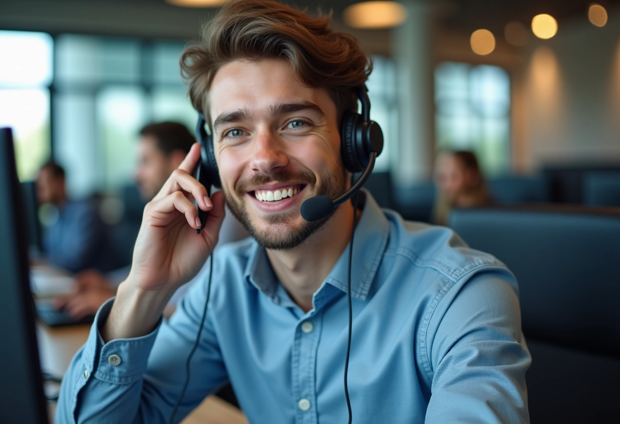 Jeune homme au centre d