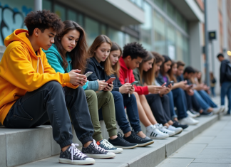 Streetwear : qui le consomme ? Tendances et profils d’acheteurs Groupe de jeunes en streetwear dans une place urbaine