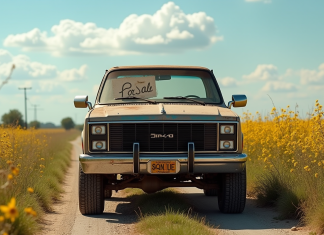 Dénicher un 4×4 pick-up d’occasion à 5000 euros : astuces et conseils Pick-up 4x4 d'occasion garé en campagne ensoleillée