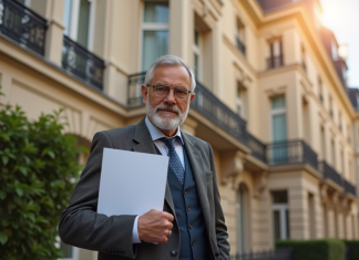 L’article 606 du Code civil : une contrainte pour les propriétaires ? Propriétaire sérieux tenant documents devant immeuble parisien