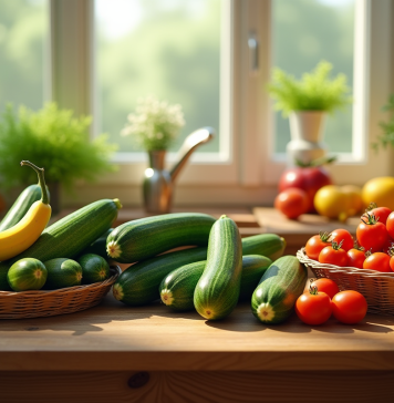 Table en bois avec légumes frais et fruits jujubes